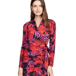 NWT $595 Veronica Beard Lorina Floral Long Sleeve Silk Stretch Dress